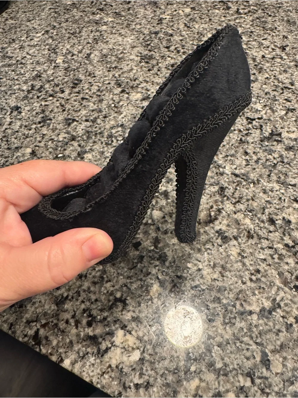 Hobby Lobby Black Suede Decorative High Heel Jewelry Holder
